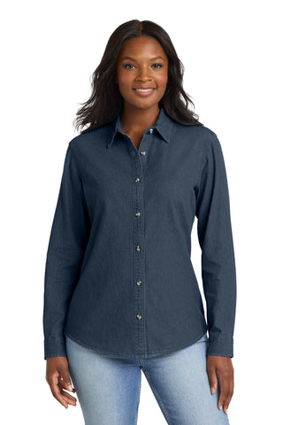 Port & Co® Women's Long Sleeve Value Denim Shirt.  LSP10