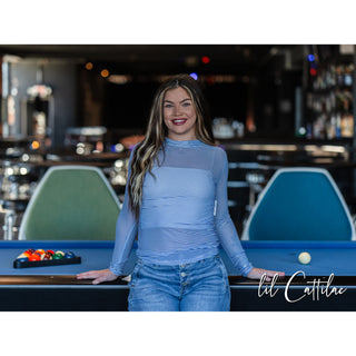 Stripe Mesh Tops - SinglesWWW