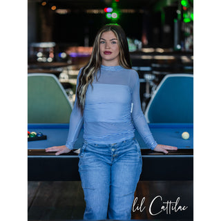 Stripe Mesh Tops - SinglesWWW