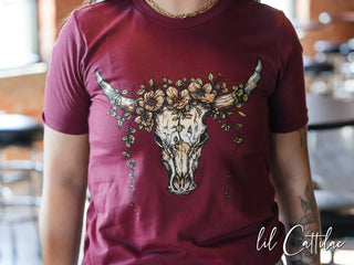 Skull with Greenery - Western Tee