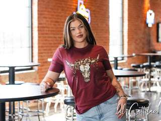 Skull with Greenery - Western Tee