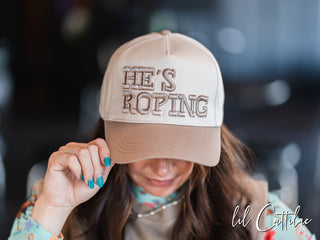 He's Roping Trucker Caps