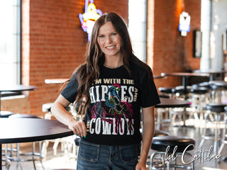 I'm With the Hippies Neon Bronc - Western Tee