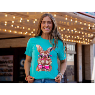 Rabbit With Glasses - Easter Tee