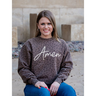 Amen Leopard - Jesus Sweatshirt - Lil Cattilac