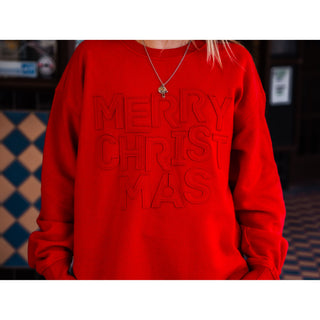 Merry Christmas Appliqued Poncho Sweatshirt - Singles