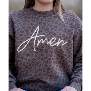 Amen Leopard - Jesus Sweatshirt - Lil Cattilac