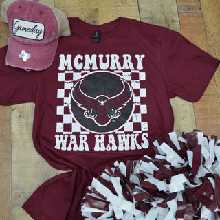 McMurry University War Hawks - Checkered T-Shirt