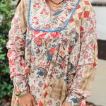 Nina Patchwork Long-Sleeve Top