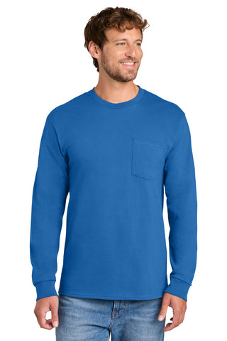 Port & Co® Tall Long Sleeve Essential Pocket Tee. PC61LSPT