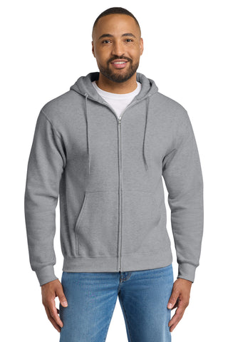 Port & Co® Essential Fleece Full-Zip Hooded Sweatshirt.  PC90ZH