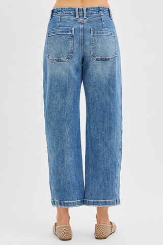 Risen Twisted Seams Barrel Jeans