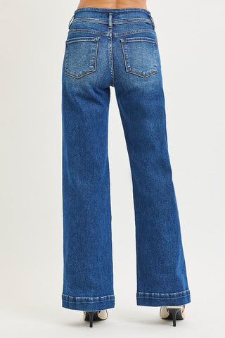 Risen High Rise Bow Waistband Jeans