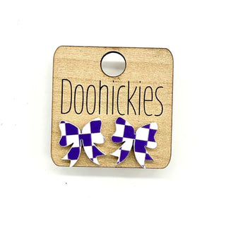 Checkered Bow Acrylic Studs