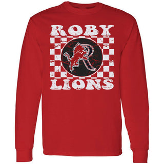 Roby Lions - Checkered Long Sleeve T-Shirt