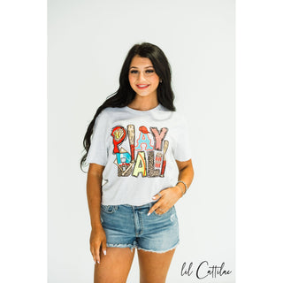 Play Ball Patterned - Softball Tee