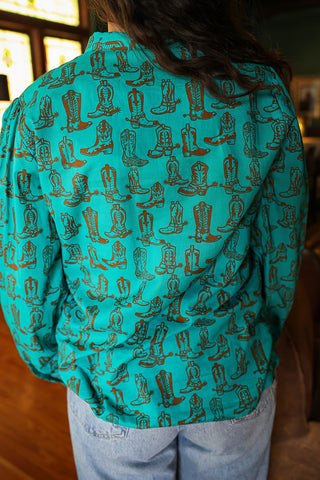 Sadie Boots Bowtie Long-Sleeve Top