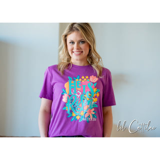He Is Risen Floral - Easter Tee