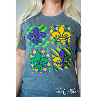 Fleur De Lis Puff - Mardi Gras Tee