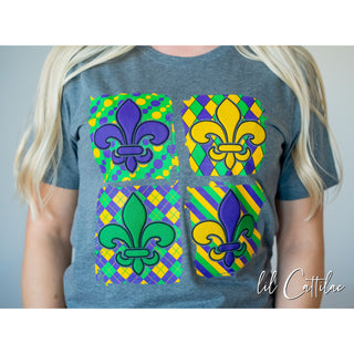 Fleur De Lis Puff - Mardi Gras Tee