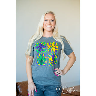 Fleur De Lis Puff - Mardi Gras Tee