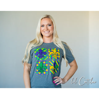 Fleur De Lis Puff - Mardi Gras Tee