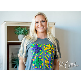 Fleur De Lis Puff - Mardi Gras Tee
