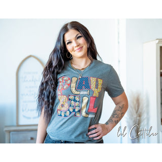 Play Ball - V-Neck Softball Tee