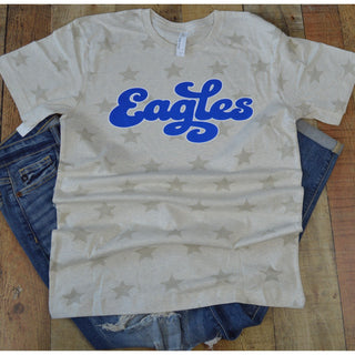 TLCA Eagles - Script with Stars T-Shirt