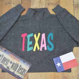 Texas Snuggle Fleece Cropped 1/4 Zip Sweatshirt