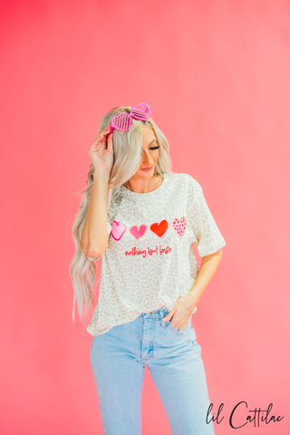 Nothing But Love Animal Print - Valentines Tee