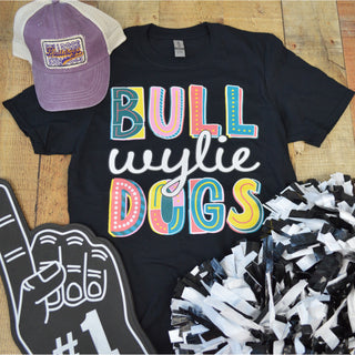 Wylie Bulldogs - Colorful Letters T-Shirt