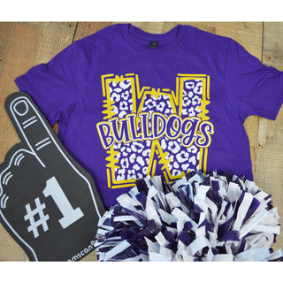 Wylie Bulldogs - Animal Print Letter T-Shirt