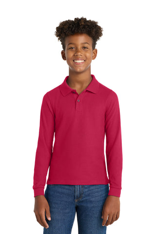 Port Authority® Youth Long Sleeve Silk Touch™ Polo.  Y500LS