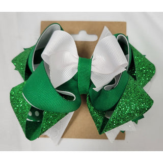 Green and White Bows
