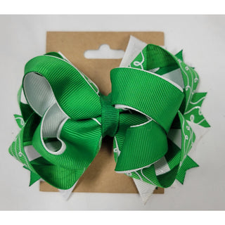 Green and White Bows