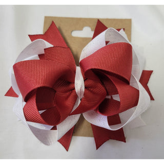 Maroon and White Bows