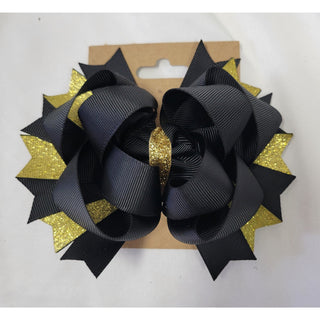 Black and Metallic Gold Bows