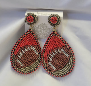 Football Spirit Seed Bead Earrings