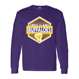 Cross Plains Buffaloes - Hexagon Long Sleeve T-Shirt