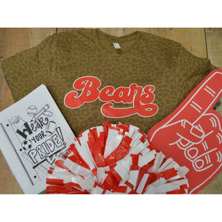 Baird Bears - Script with Animal Print T-Shirt