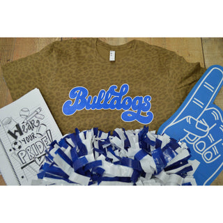 Stamford Bulldogs - Script with Animal Print T-Shirt