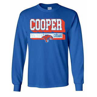 Cooper Cougars - Shadow Stripe Long Sleeve T-Shirt