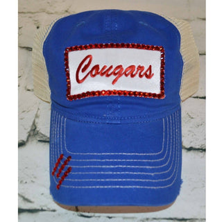 Cooper Cougars Patch with Rhinestones - Royal Cap