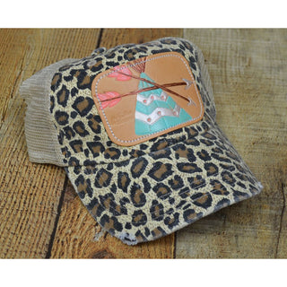 Mint Teepee Leather Patch on a Trucker Cap