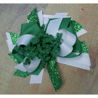 Green & White Bows