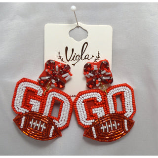 GO Football Seed Bead Earrings