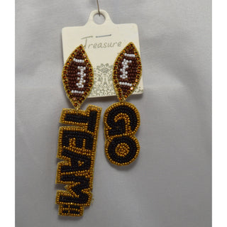 Go Team - Football Seed Bead Earrings