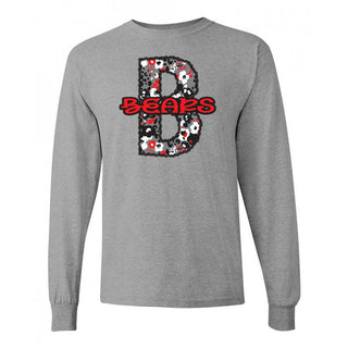 Baird Bears - Stitched Flowers Long Sleeve T-Shirt