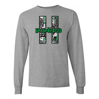 Hamlin Pied Pipers - Stitched Flowers Long Sleeve T-Shirt